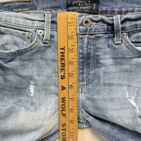 Lucky Brand Brooke Skinny Jeans Womens 6/28 Blue Mid Rise Stretch Distressed - Picture 6 of 13